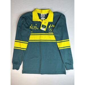 Australian Olympic 00s Team Jersey Long Sleeve, Green And Yellow Small New Tag